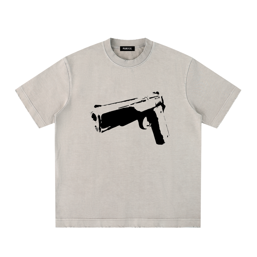 Heavy Vintage Handgun Print T-shirt