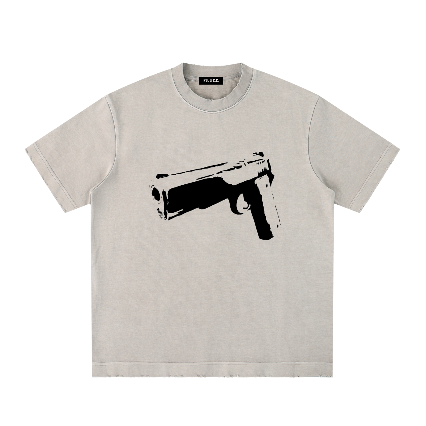 Heavy Vintage Handgun Print T-shirt