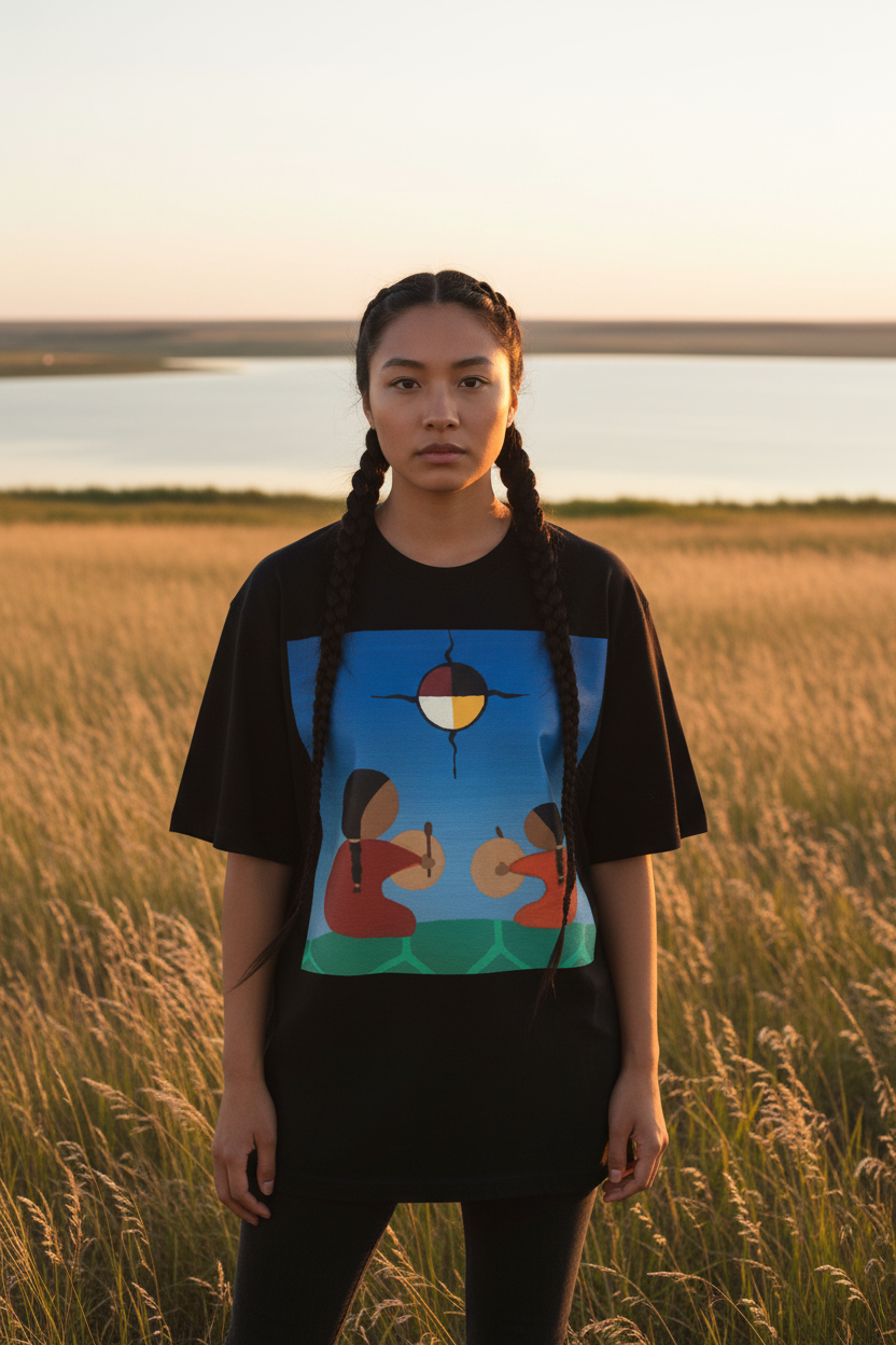 Drum Ceremony Tee - Black Lifestyle