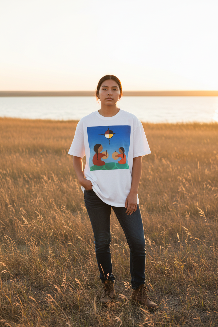 Drum Ceremony Tee - White Lifestyle
