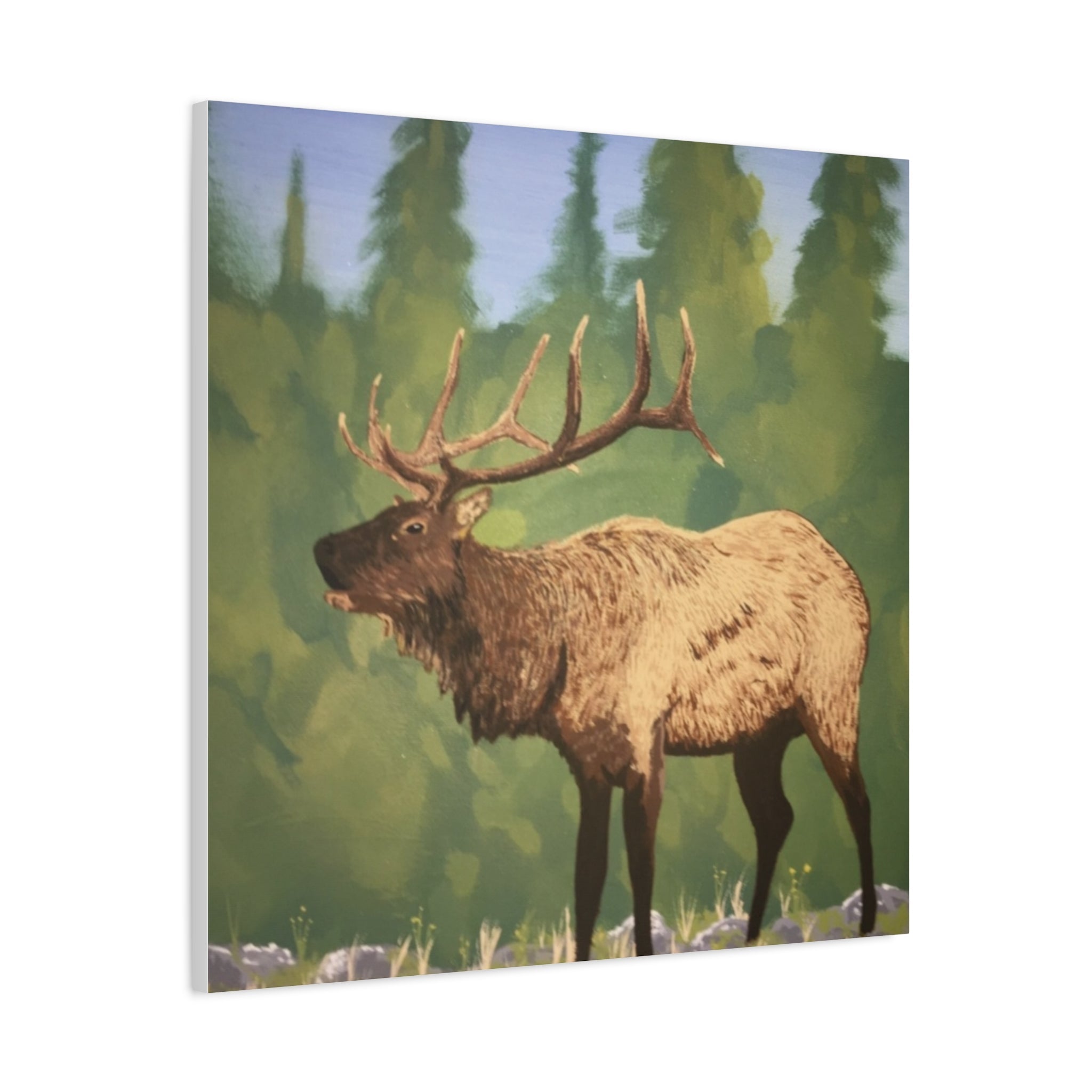 Elk Calling Canvas Wall Art Print - Art by Seepengoose: The Plug Clothing Company