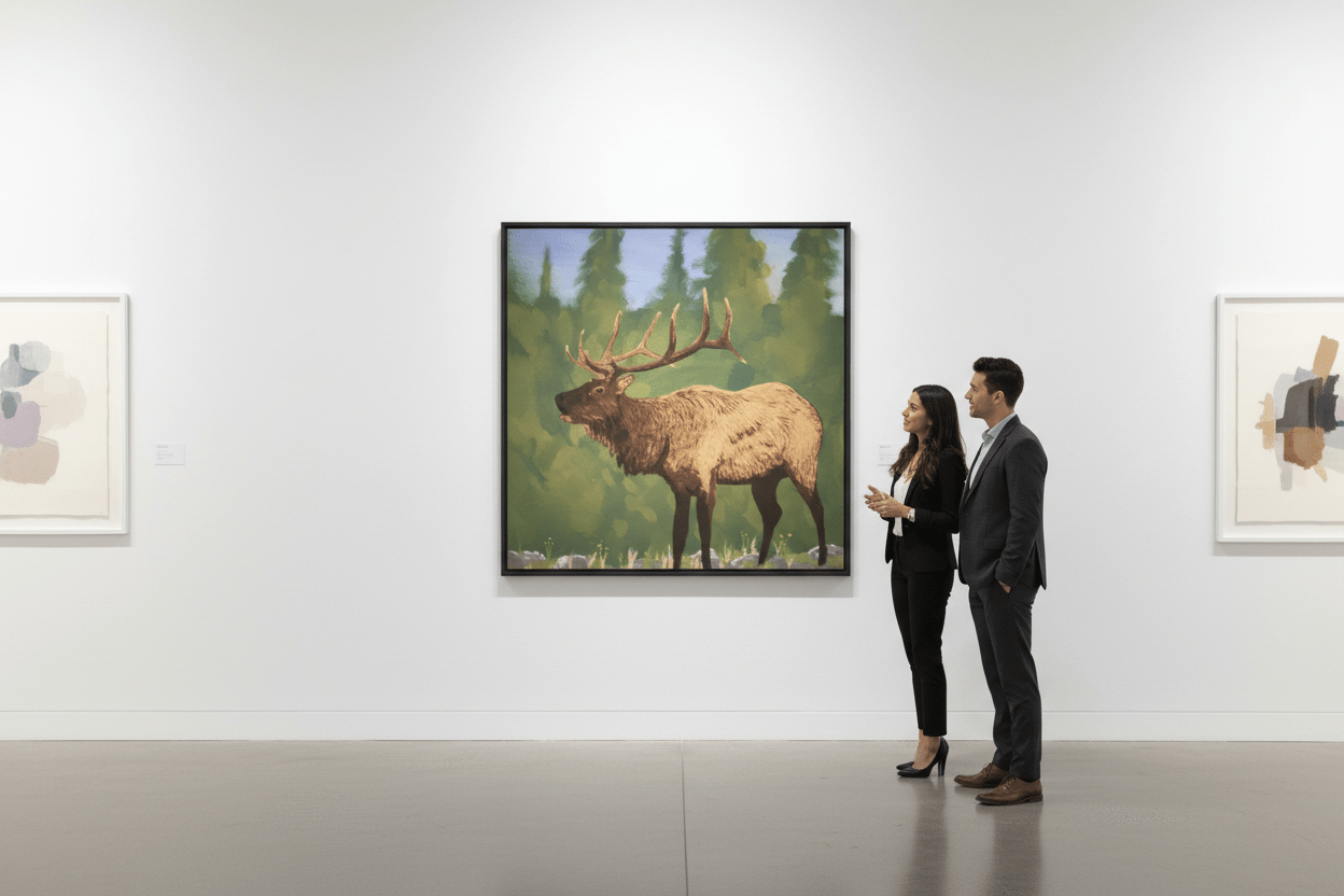 Elk Calling Canvas Wall Art Print - Art by Seepengoose: The Plug Clothing Company