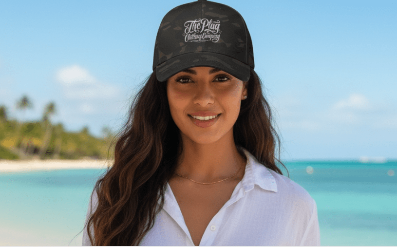 Embroidered "The Plug Clothing Company" with Est.2026 Back Stitch - Art by Seepengoose: The Plug Clothing Company