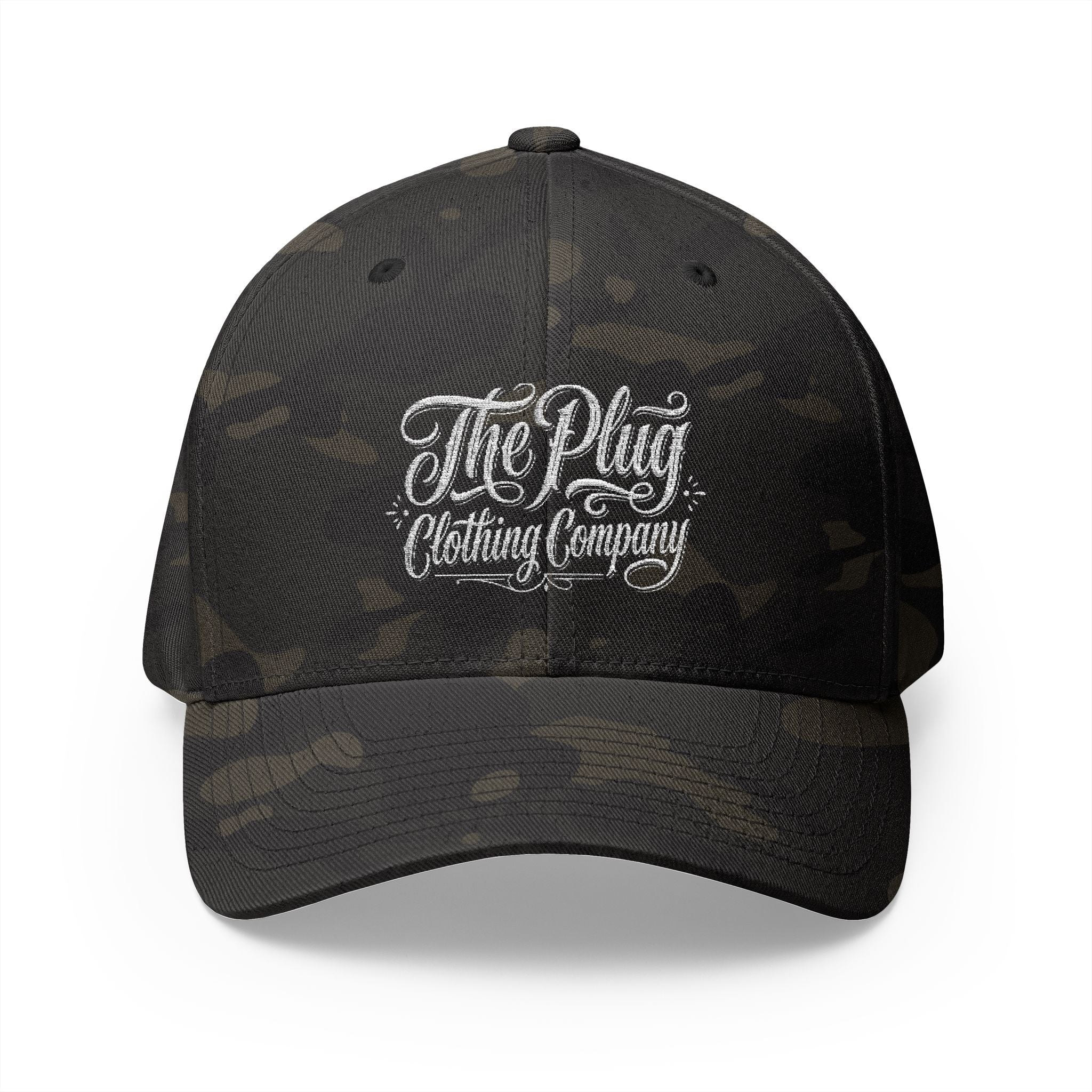 Embroidered "The Plug Clothing Company" with Est.2026 Back Stitch - Art by Seepengoose: The Plug Clothing Company