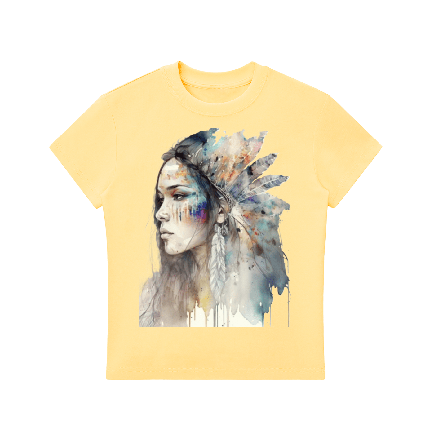 Essential Bodycon Watercolor Crewneck T-Shirt - Art by Seepengoose: The Plug Clothing Company