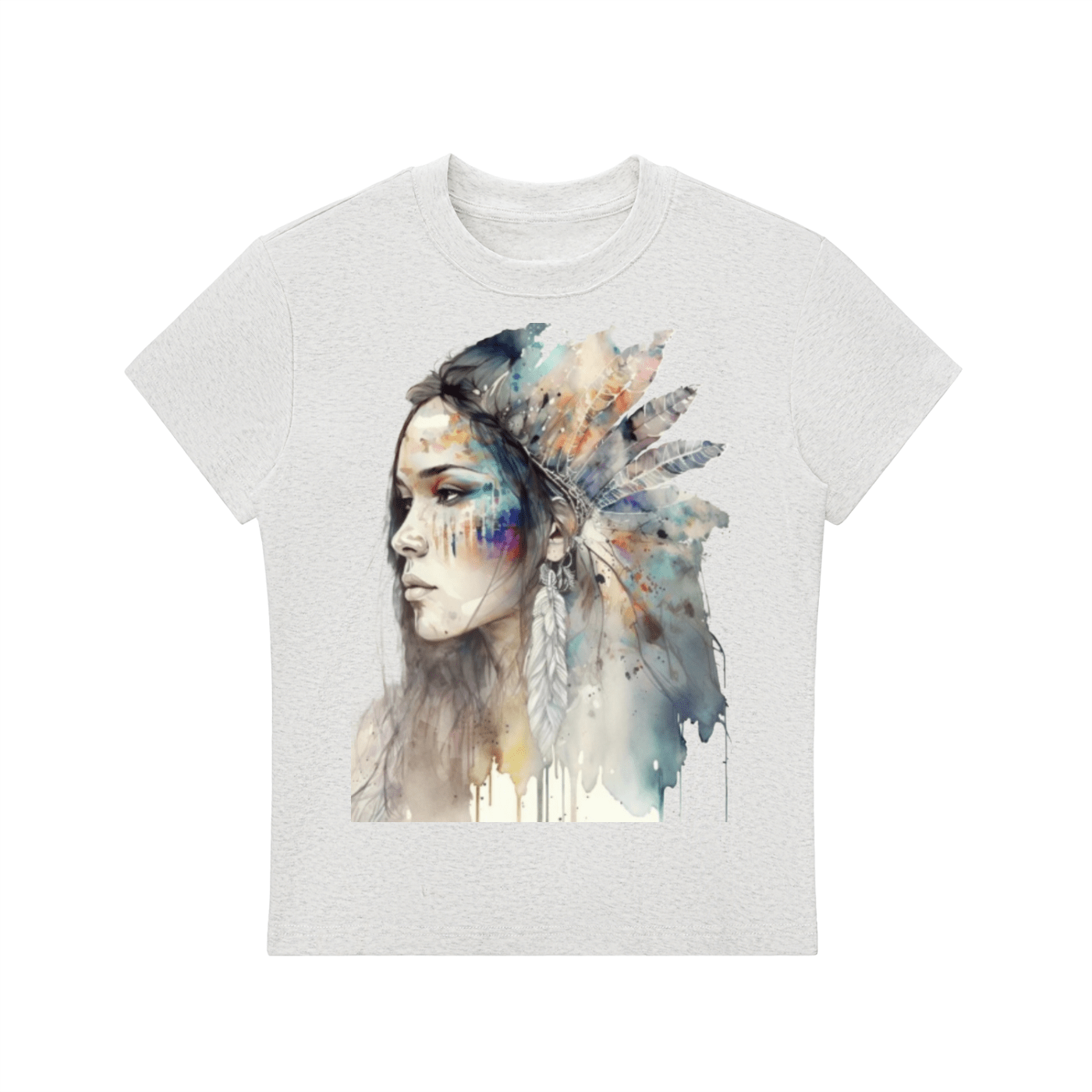 Essential Bodycon Watercolor Crewneck T-Shirt - Art by Seepengoose: The Plug Clothing Company