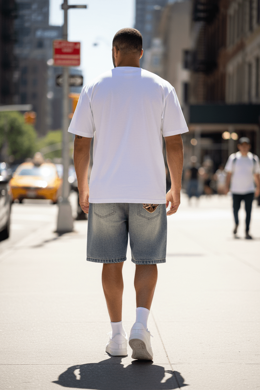 Faded Distressed Baggy Denim Shorts | The Plug Clothing Co. - Art by Seepengoose: The Plug Clothing Company