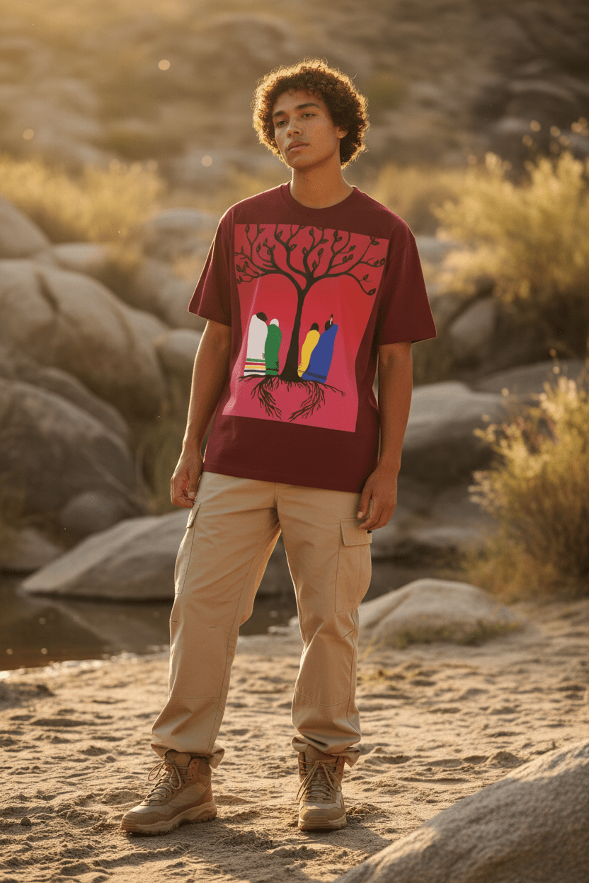 Family Tree heavyweight Essentials T-Shirt - Art by Seepengoose: The Plug Clothing Company