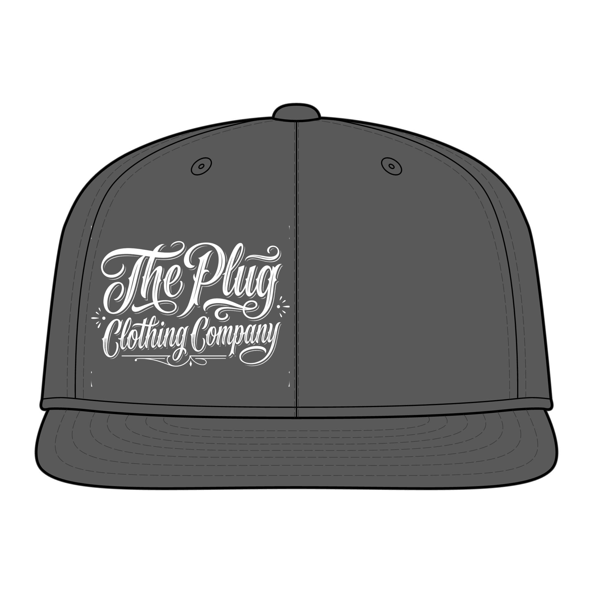 Flat Bill Flexfit Cap — Minimal Snapback Hat - Art by Seepengoose: The Plug Clothing Company