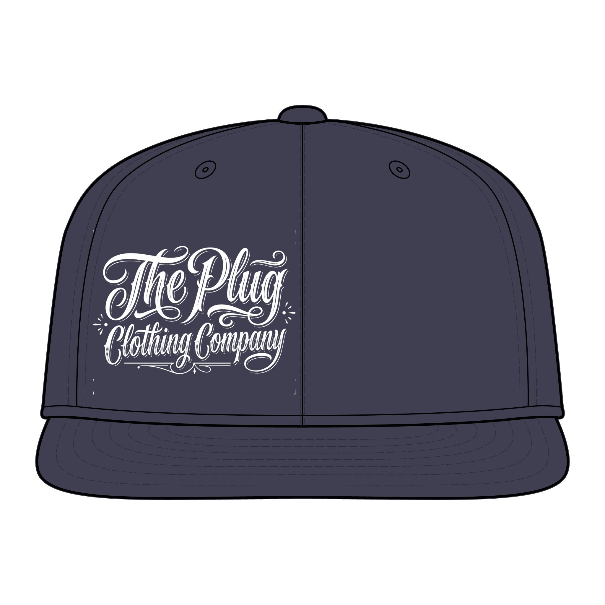 Flat Bill Flexfit Cap — Minimal Snapback Hat - Art by Seepengoose: The Plug Clothing Company