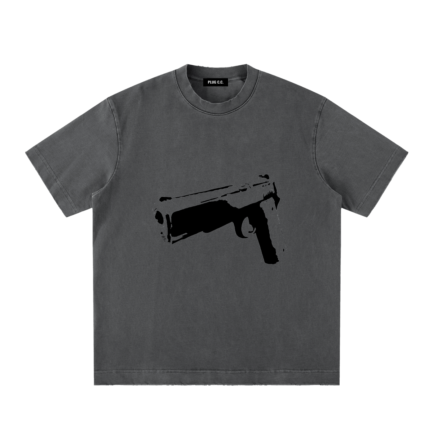 Heavy Vintage Handgun Print T-shirt - Art by Seepengoose: The Plug Clothing Company