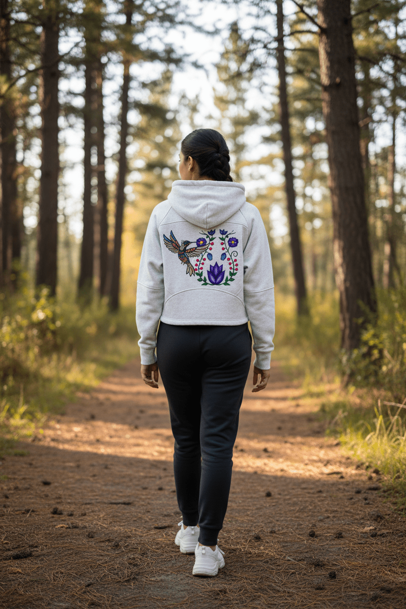 Hummingbird Half-Zip Hoodie - Art by Seepengoose: The Plug Clothing Company