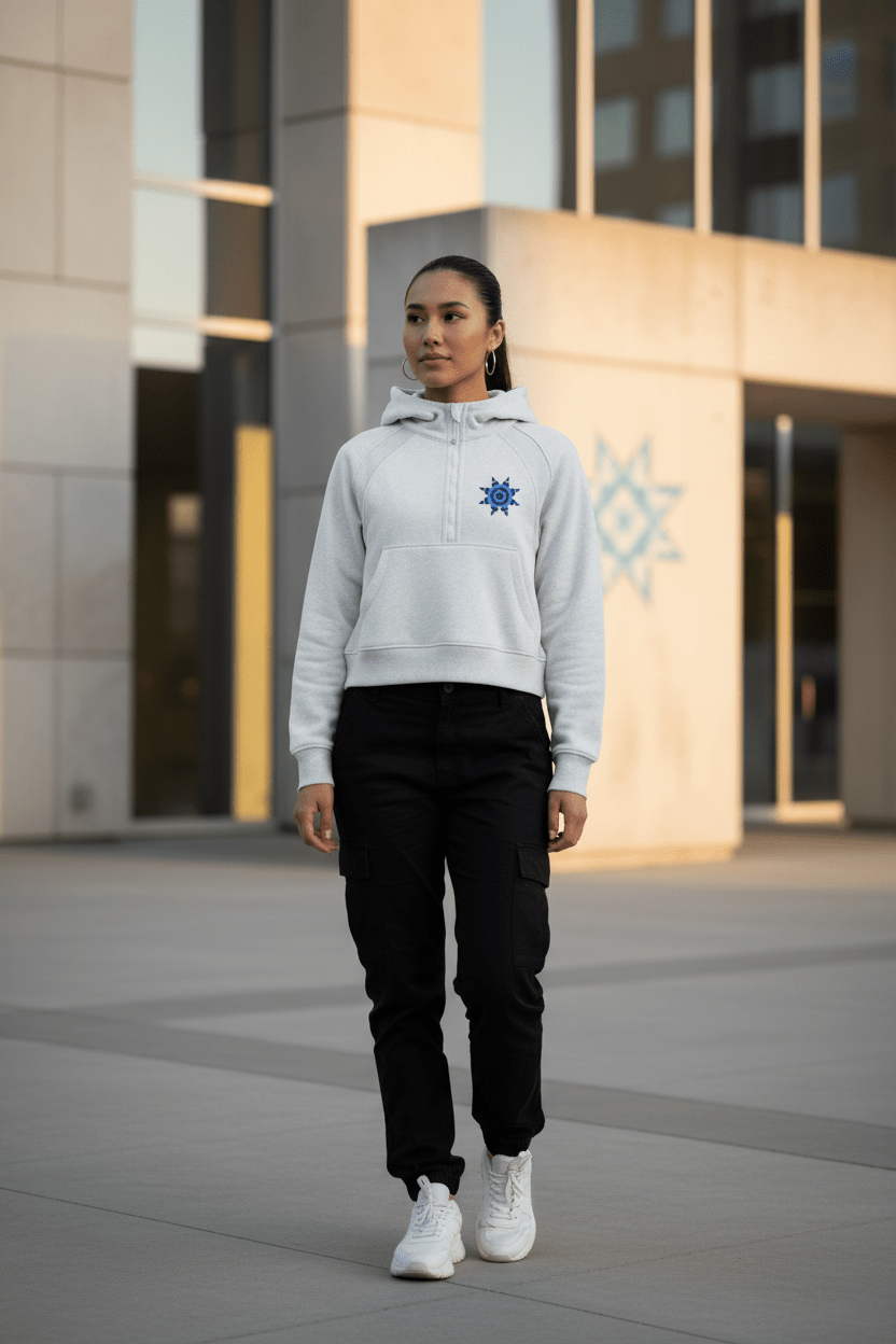 Hummingbird Half-Zip Hoodie - Art by Seepengoose: The Plug Clothing Company