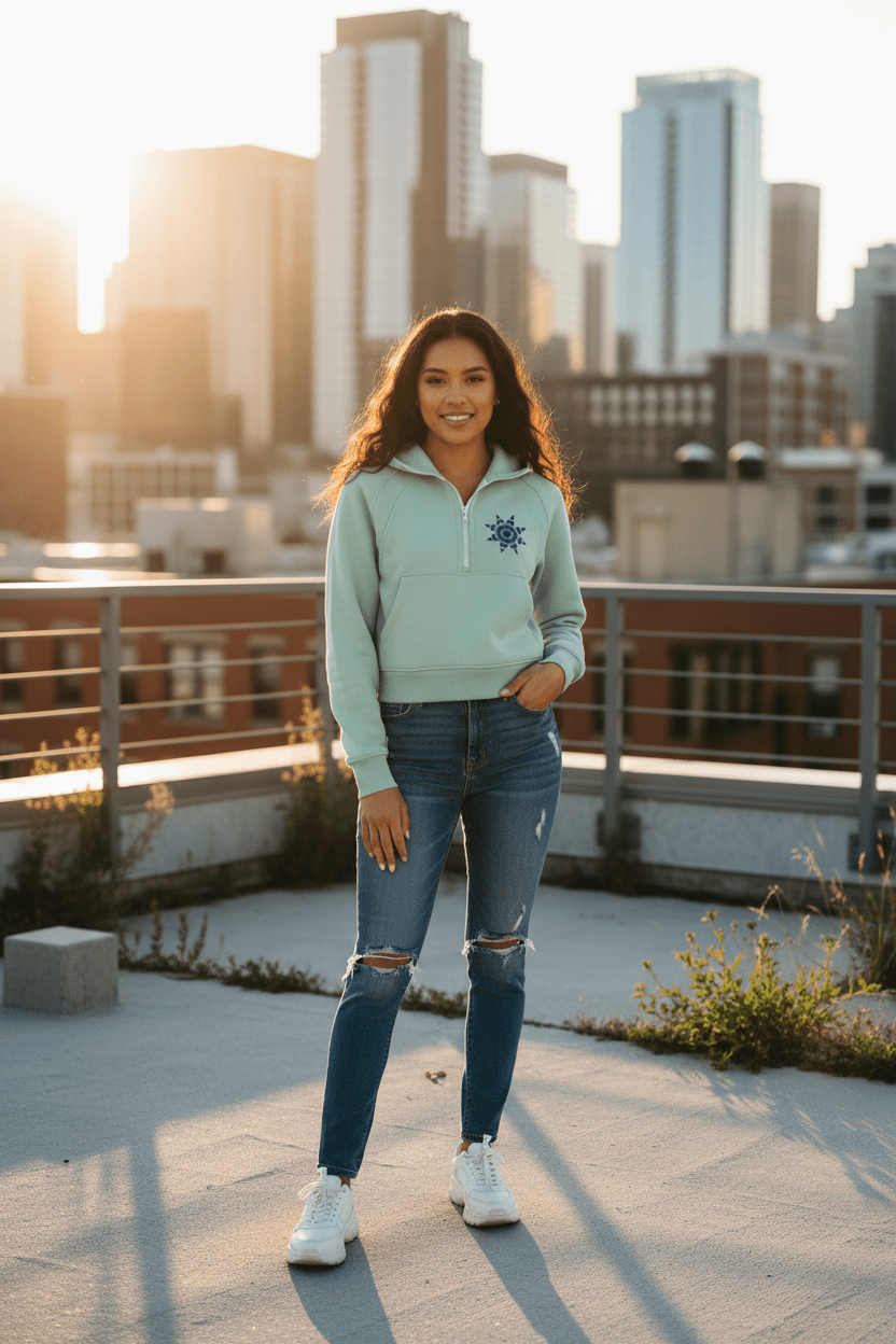 Hummingbird Half-Zip Hoodie - Art by Seepengoose: The Plug Clothing Company