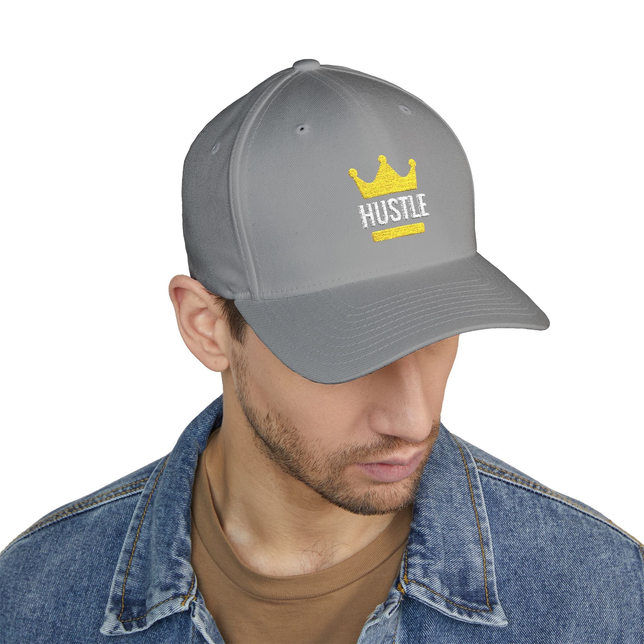 Hustle Crown Embroidered Cap — Plug Clothing Company Baseball Hat - Art by Seepengoose: The Plug Clothing Company