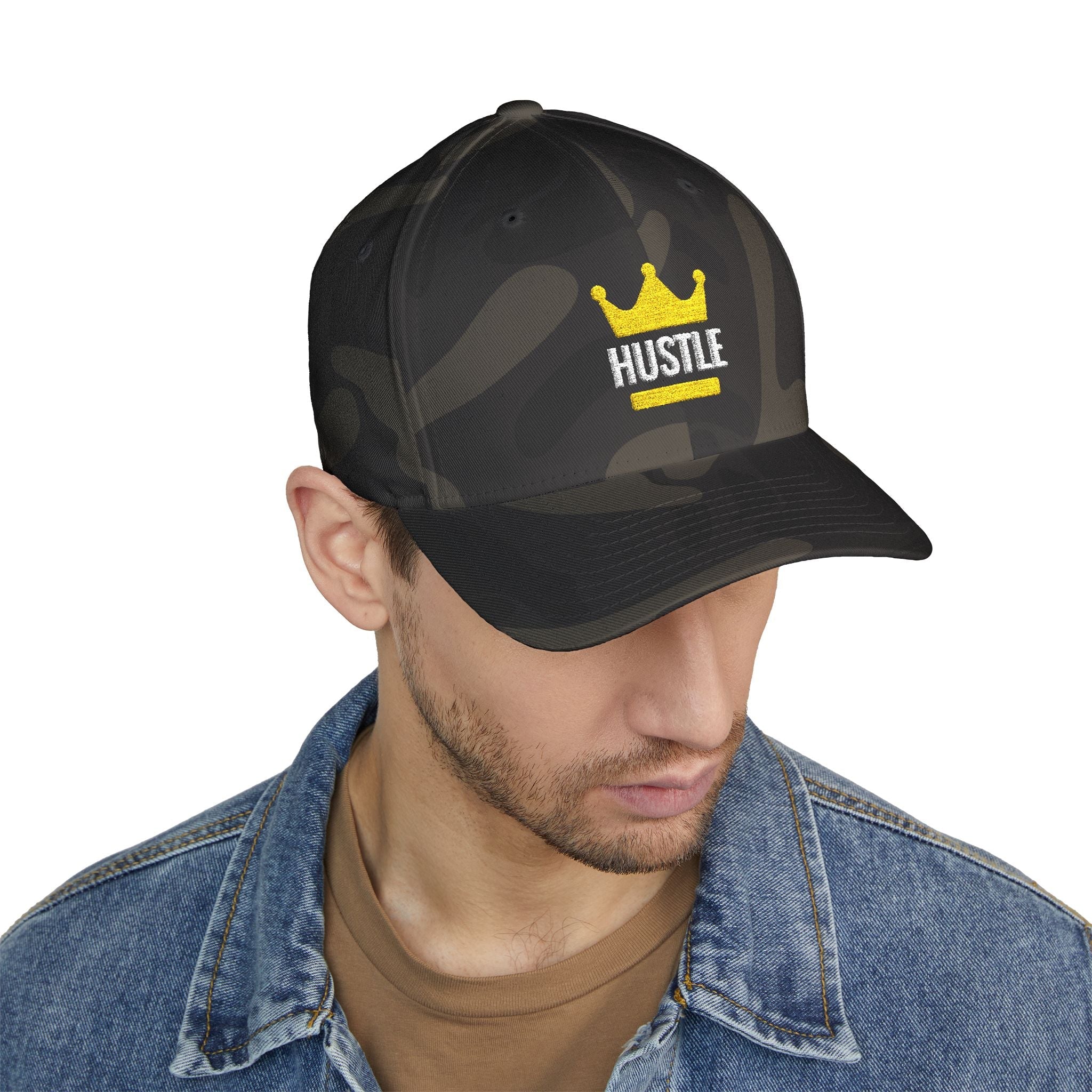 Hustle Crown Embroidered Cap — Plug Clothing Company Baseball Hat - Art by Seepengoose: The Plug Clothing Company