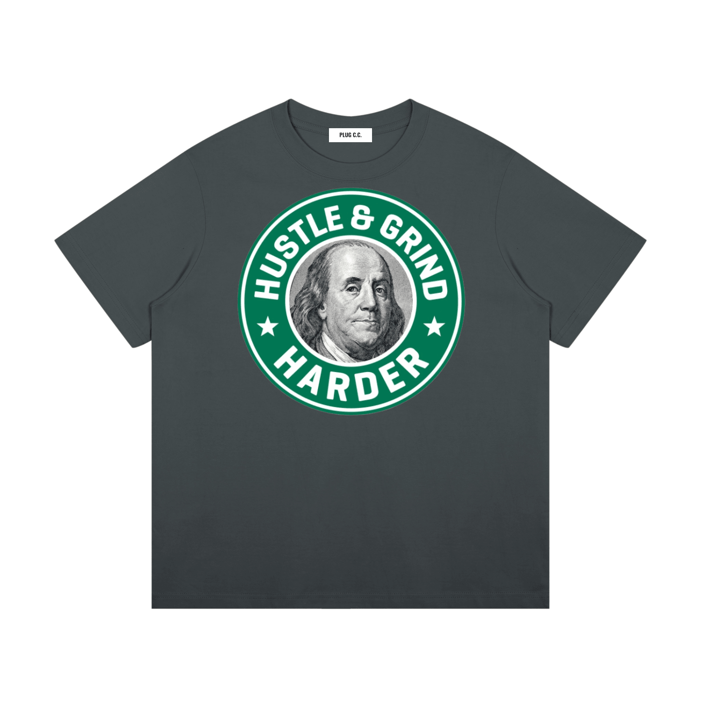Hustle & Grind Harder: Unisex Mid-Weight Cotton T-Shirt - Art by Seepengoose: The Plug Clothing Company