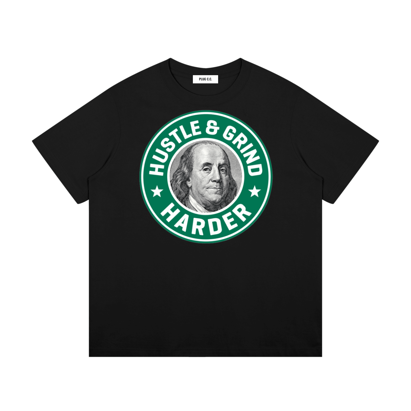 Hustle & Grind Harder: Unisex Mid-Weight Cotton T-Shirt - Art by Seepengoose: The Plug Clothing Company