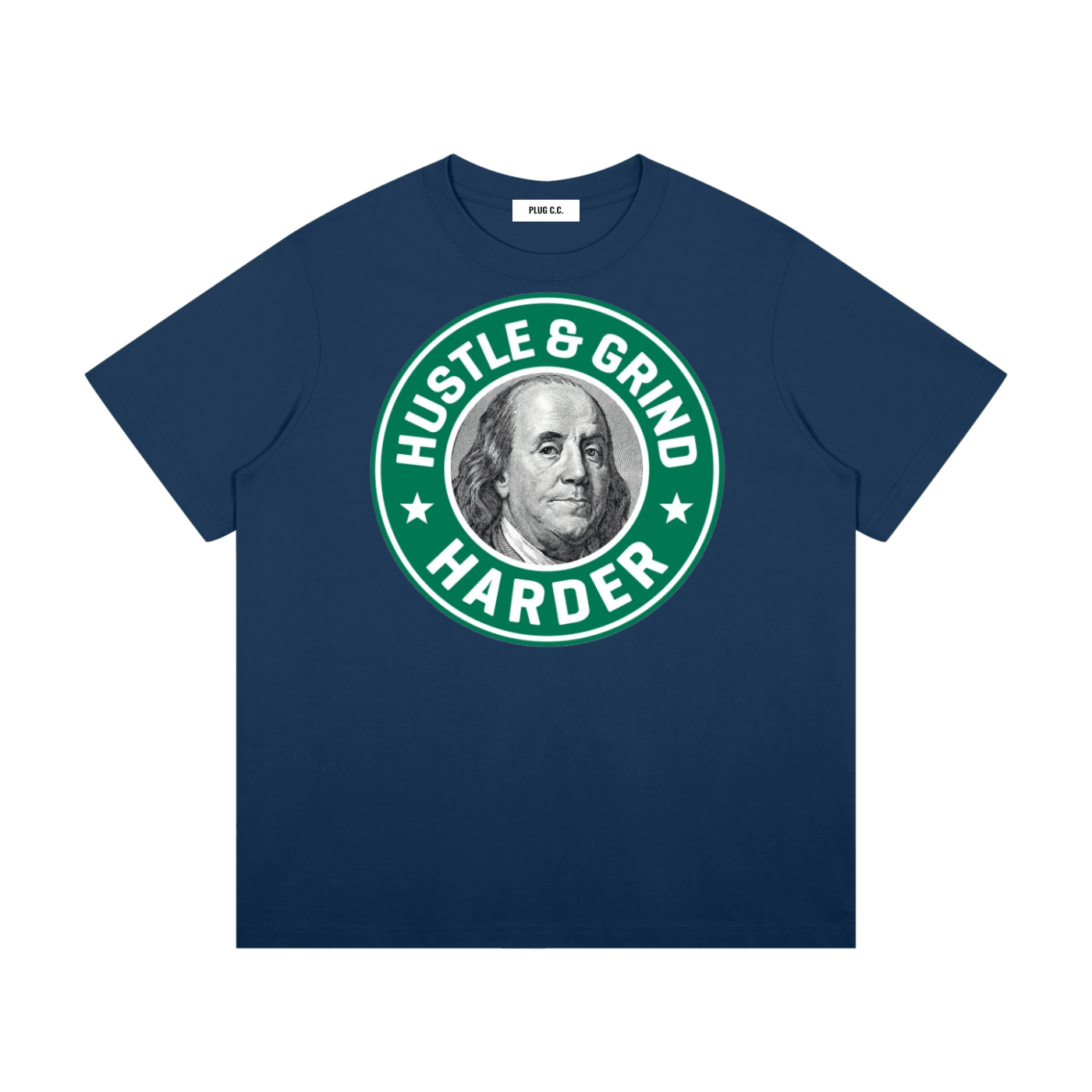 Hustle & Grind Harder: Unisex Mid-Weight Cotton T-Shirt - Art by Seepengoose: The Plug Clothing Company
