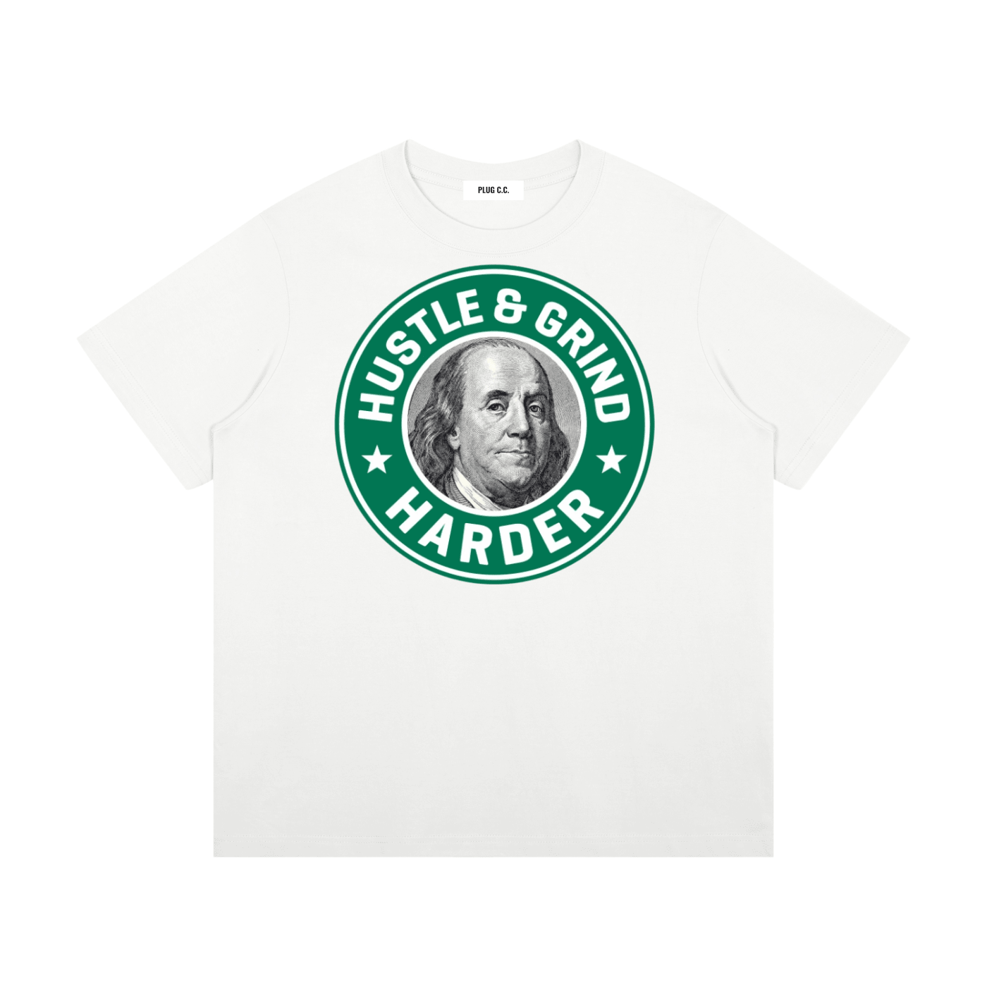 Hustle & Grind Harder: Unisex Mid-Weight Cotton T-Shirt - Art by Seepengoose: The Plug Clothing Company