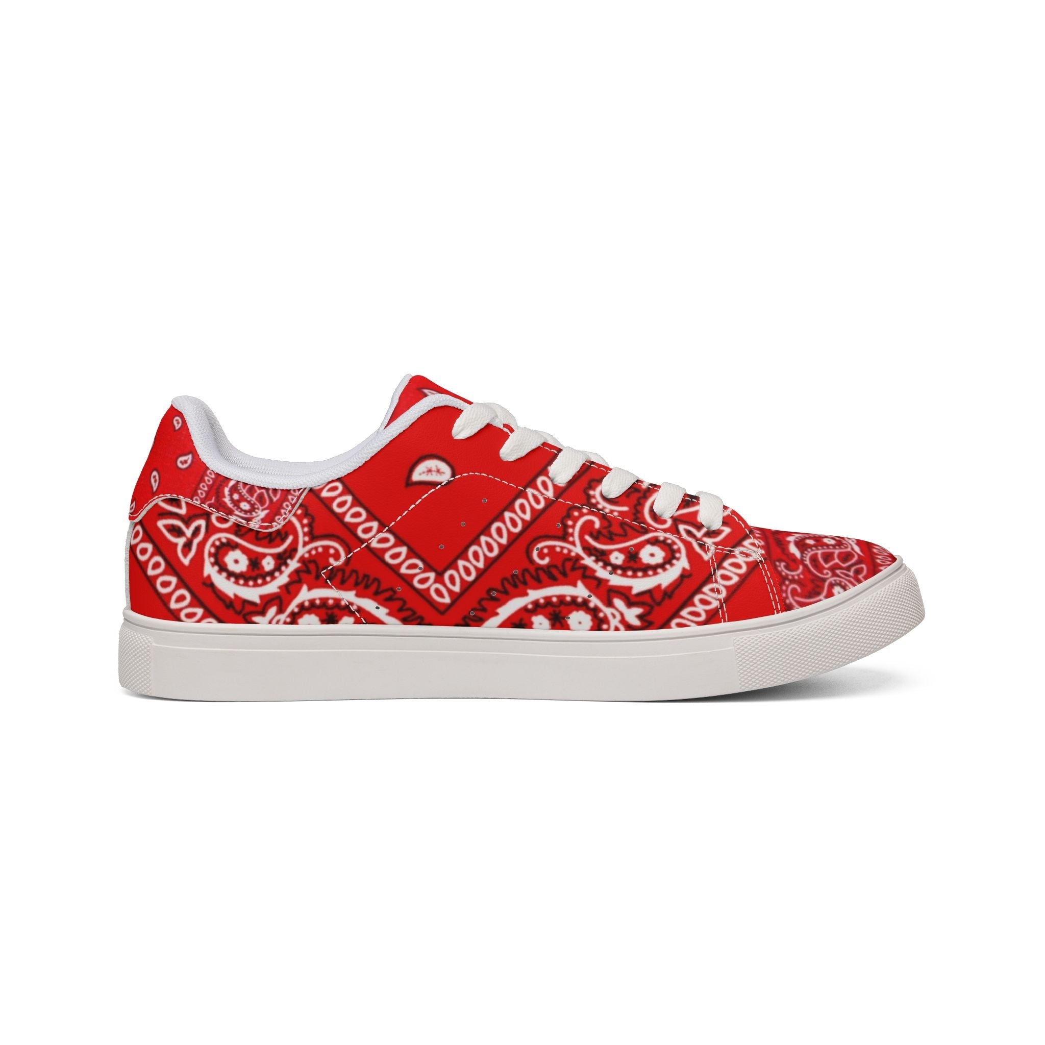 Hustle Red Bandana Low-Top Sneakers | The Plug Clothing Co. - Art by Seepengoose: The Plug Clothing Company