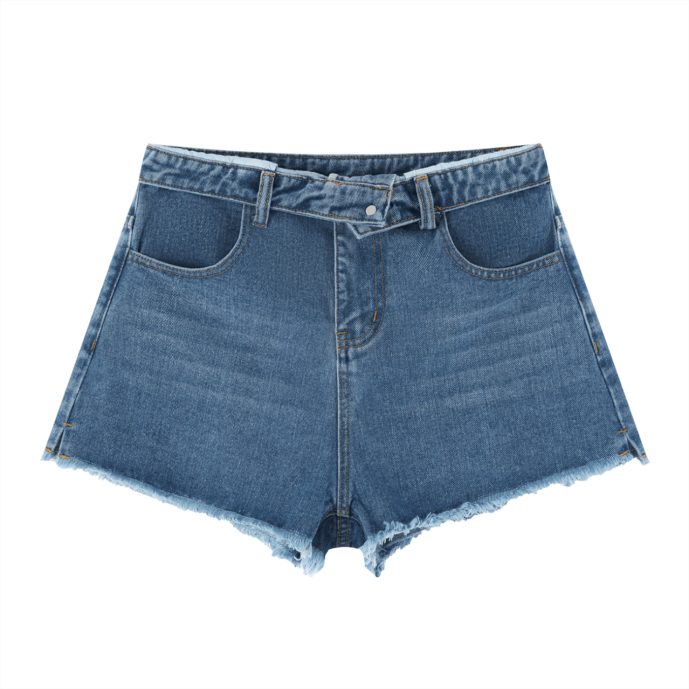 Hustle: Women’s Vintage Wash High Rise Denim Shorts - Art by Seepengoose: The Plug Clothing Company