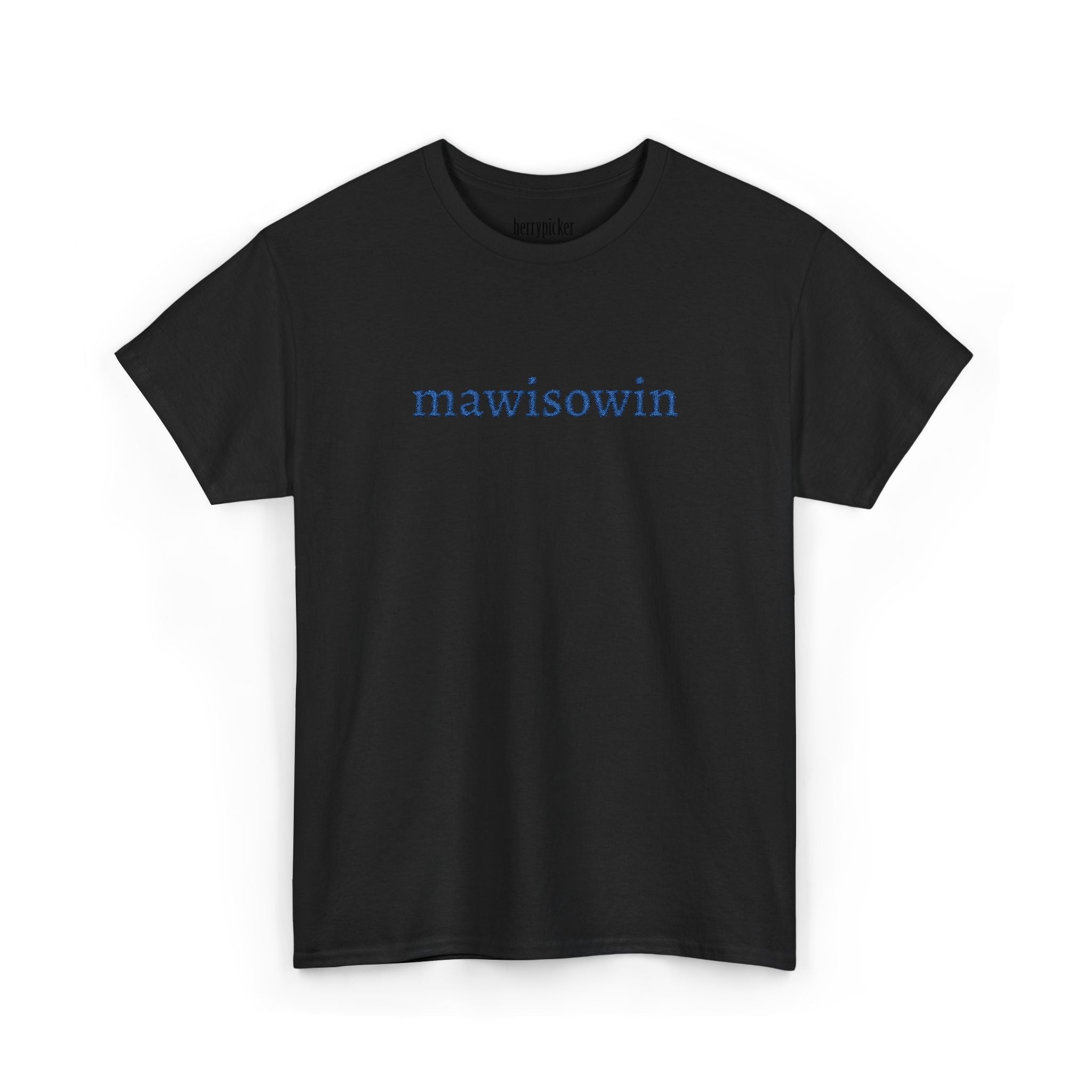 Mawisowin Embroidered Cree Word — Simple Indigenous Phrase - Art by Seepengoose: The Plug Clothing Company