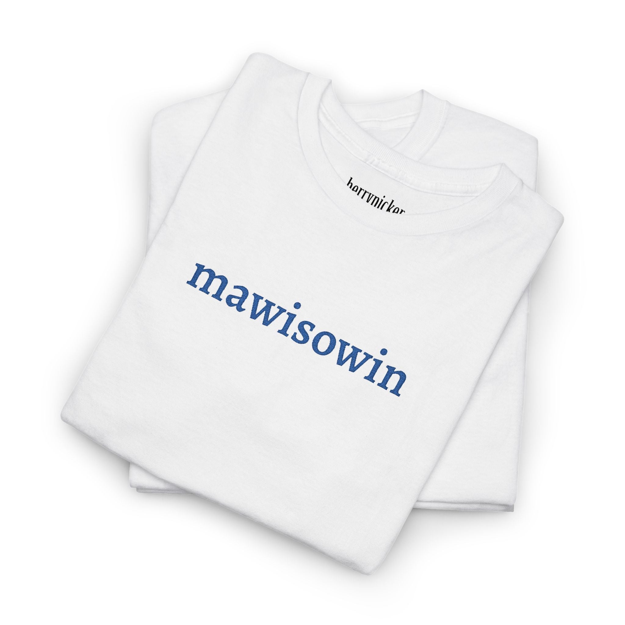 Mawisowin Embroidered Cree Word — Simple Indigenous Phrase - Art by Seepengoose: The Plug Clothing Company