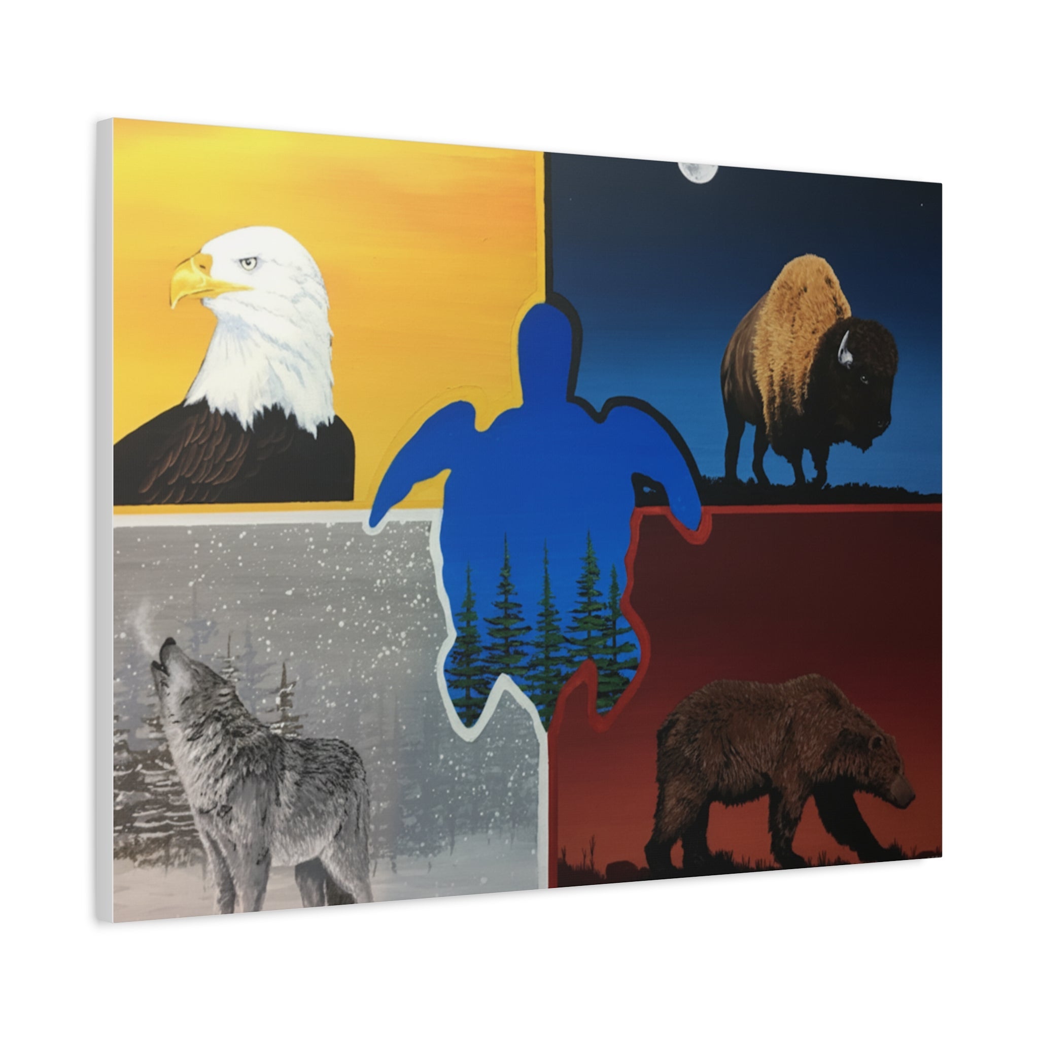 Medicine Wheel Matte Canvas Wall Art — Stretched 1.25"- Art by Seepengoose: The Plug Clothing Company