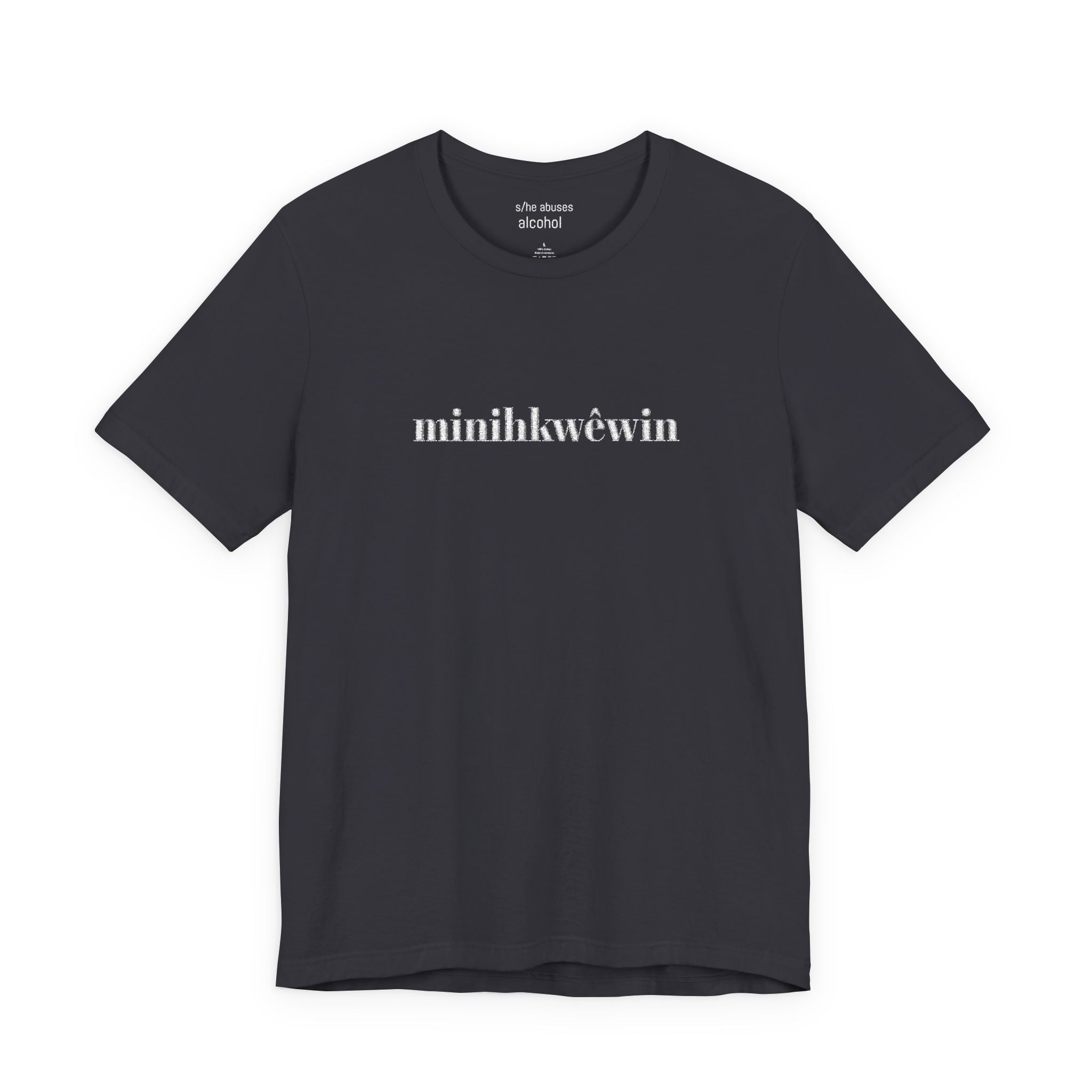 Minimalist "minihkwêwin" Tee — Short Sleeve T-Shirt - Art by Seepengoose: The Plug Clothing Company
