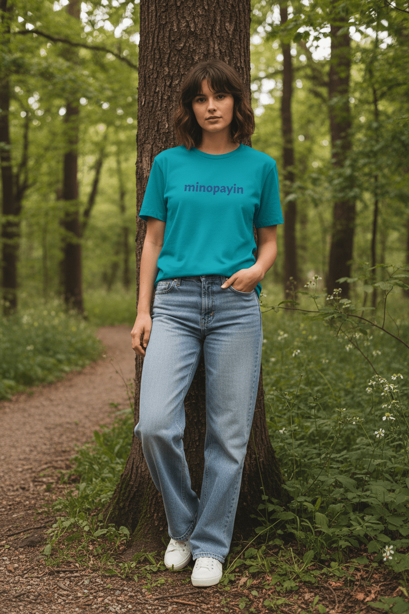 minopayin Cree Script Tee — Minimalist Retro Text Graphic T-Shirt - Art by Seepengoose: The Plug Clothing Company