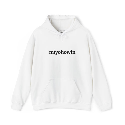 "mîyohowin" Minimalist White Hoodie - Art by Seepengoose: The Plug Clothing Company