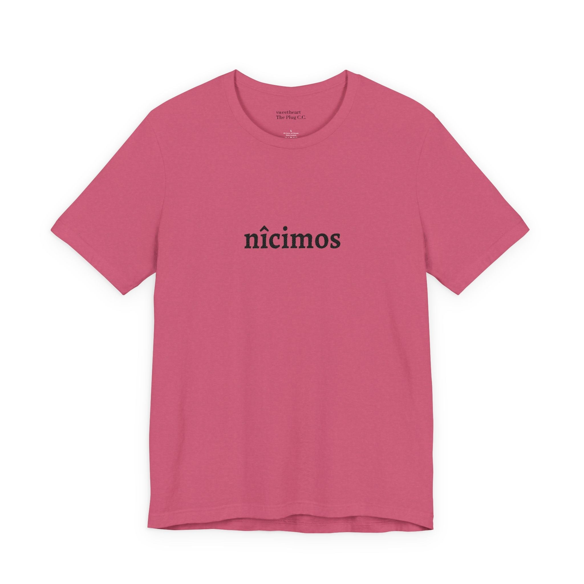 Nicimos Minimalist Graphic Tee — Gothic Script White T‑Shirt - Art by Seepengoose: The Plug Clothing Company