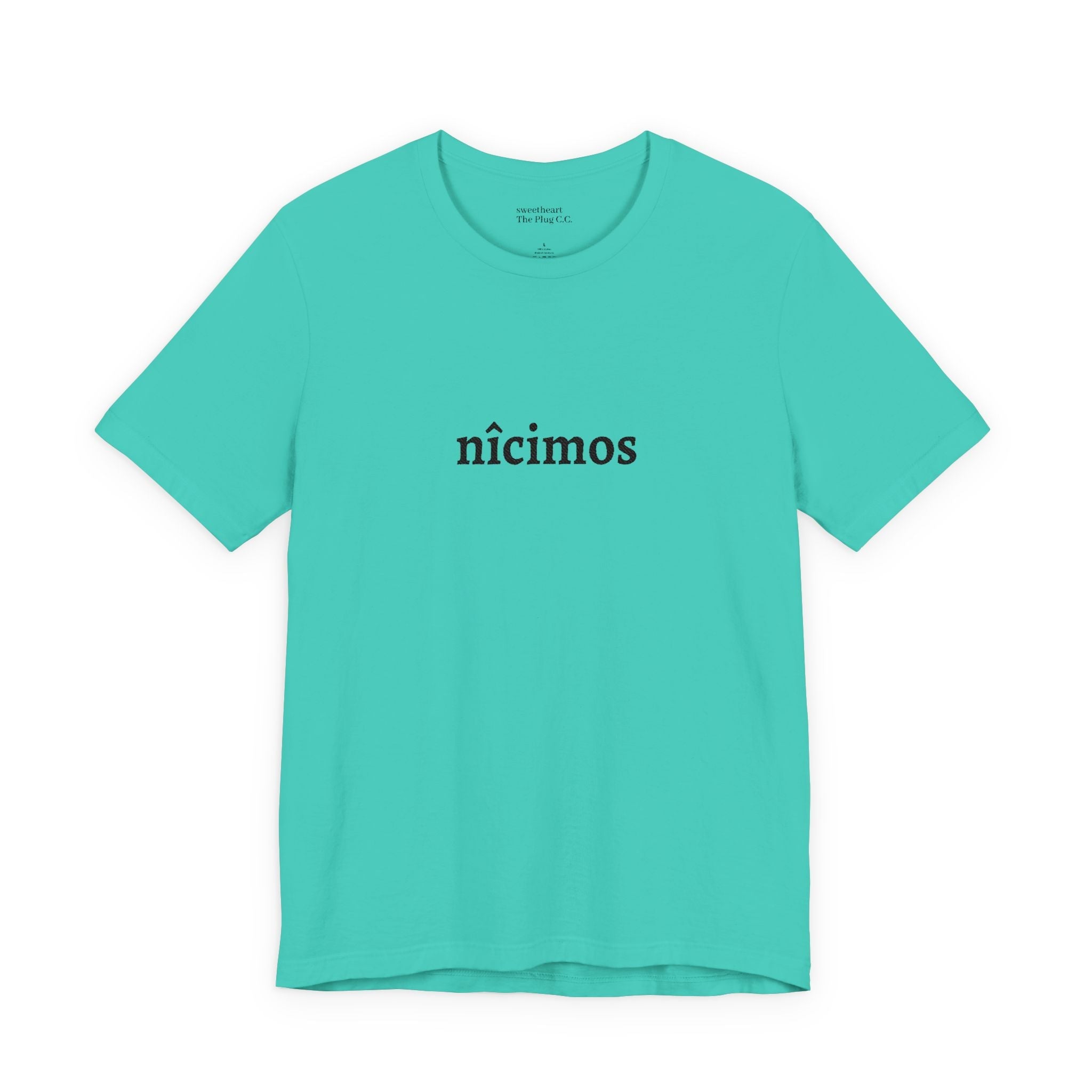 Nicimos Minimalist Graphic Tee — Gothic Script White T‑Shirt - Art by Seepengoose: The Plug Clothing Company