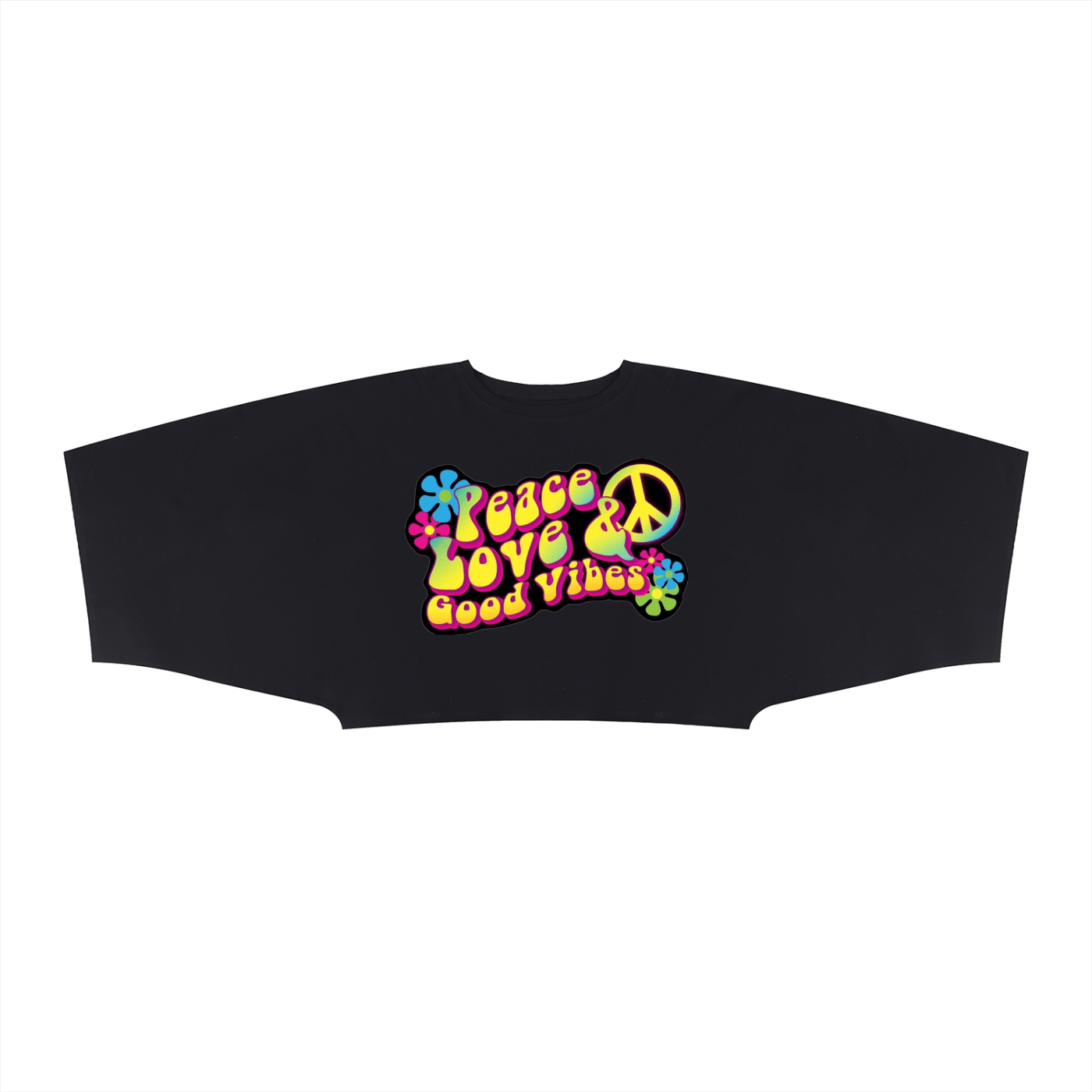 Peace. Love & GoodVibes: Women's Boxy Batwing Sleeve T-Shirt - Art by Seepengoose: The Plug Clothing Company