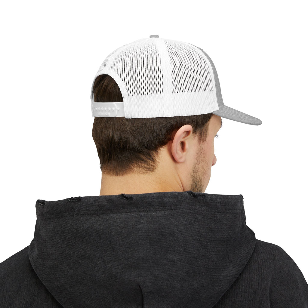 Plug C.C. Snapback Trucker Cap — Retro Mesh Baseball Hat - Art by Seepengoose: The Plug Clothing Company