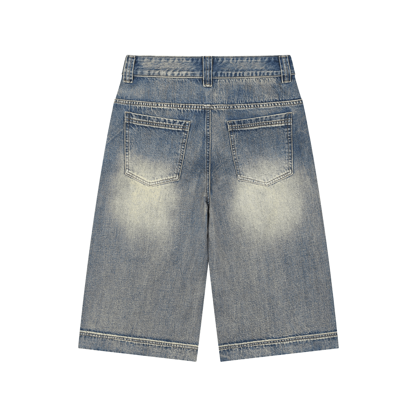 Plug Clothing Company Death Before Dishonor: Vintage Wash Baggy Denim Shorts - Art by Seepengoose: The Plug Clothing Company