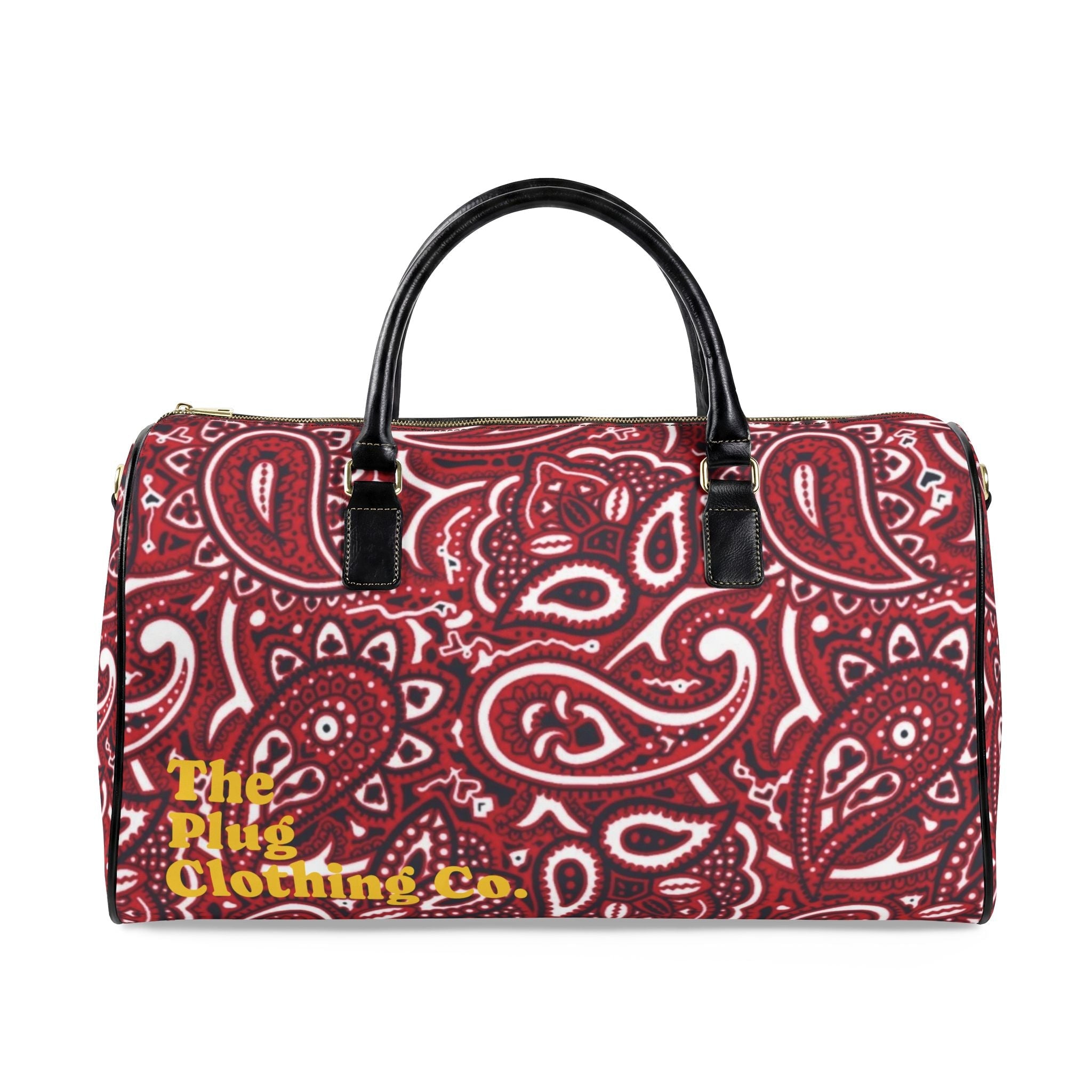 Red Bandana Duffle with ‘The Plug Clothing Co’ Accent - Art by Seepengoose: The Plug Clothing Company