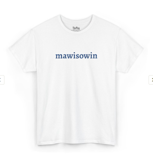 Mawisowin white embroidered word tee