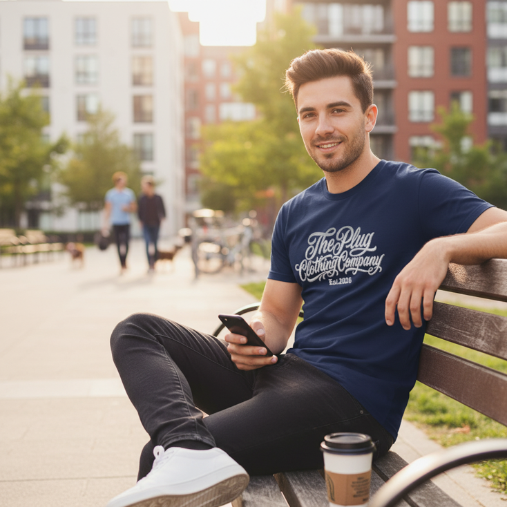 The Plug Clothing Company Chicano Script Logo T-Shirt – Premium Heavyweight Cotton Tee