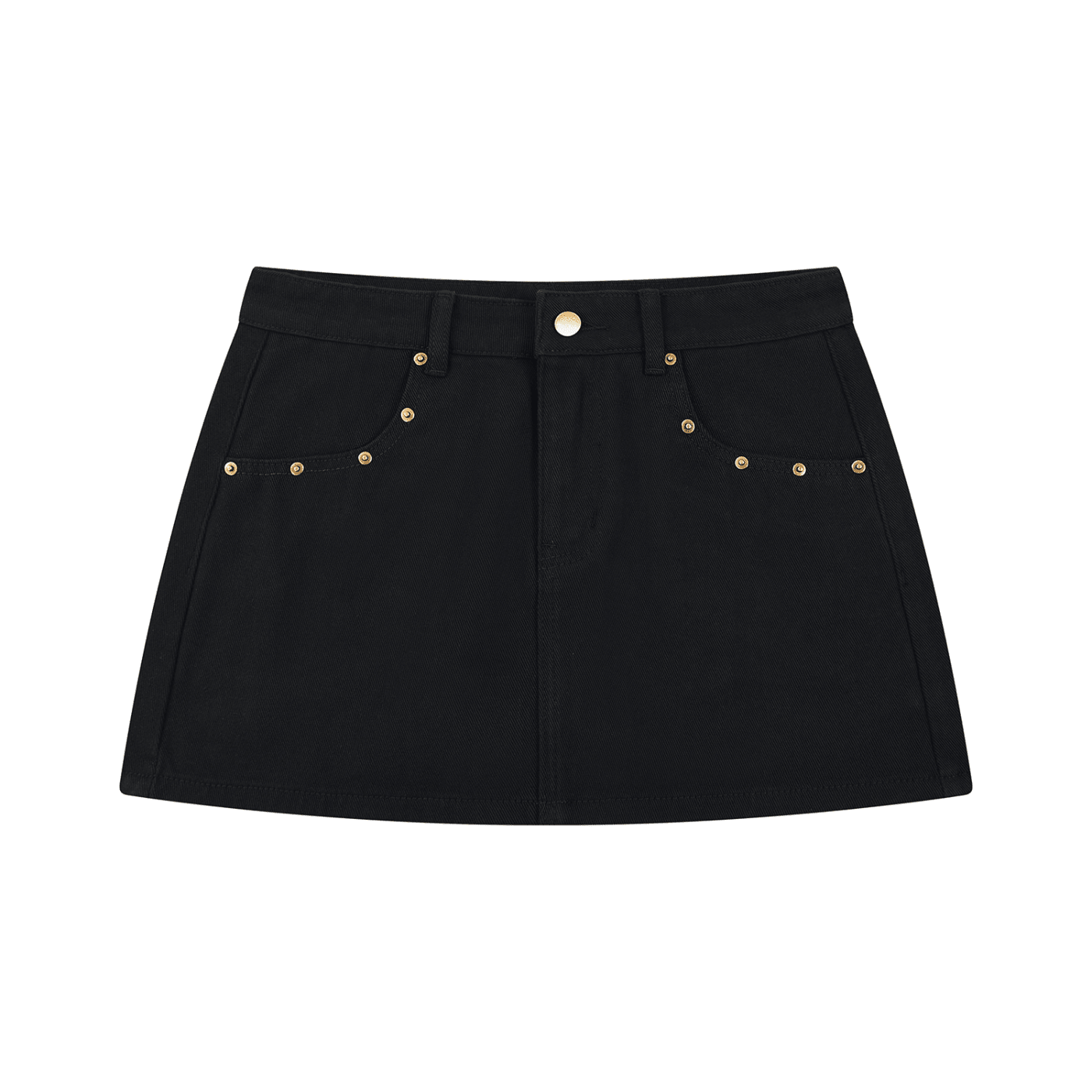 Self Care Self Love: Studded Denim Mini Skirt - Art by Seepengoose: The Plug Clothing Company
