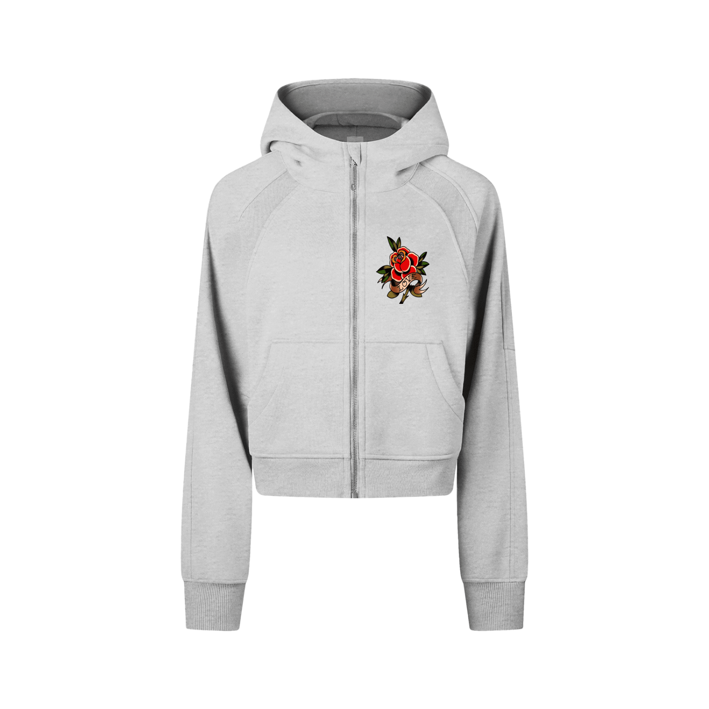 She's The Plug: Love Cropped Zip-Through Hoodie - Art by Seepengoose: The Plug Clothing Company