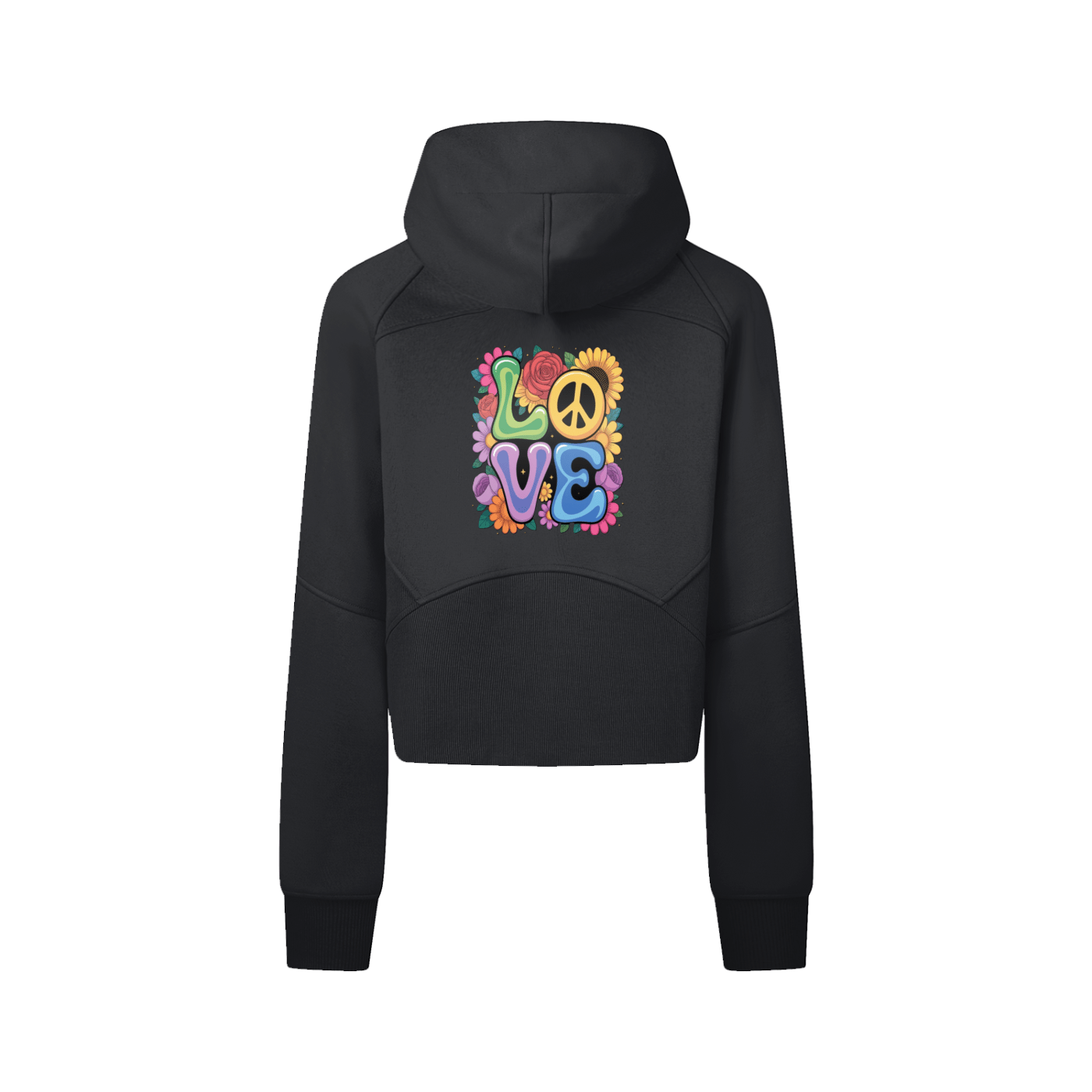 She's The Plug: Love Cropped Zip-Through Hoodie - Art by Seepengoose: The Plug Clothing Company