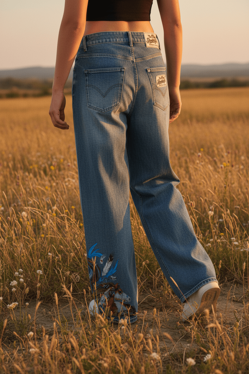 Sun Fade Heavyweight Denim Jeans | The Plug Clothing Co. - Art by Seepengoose: The Plug Clothing Company