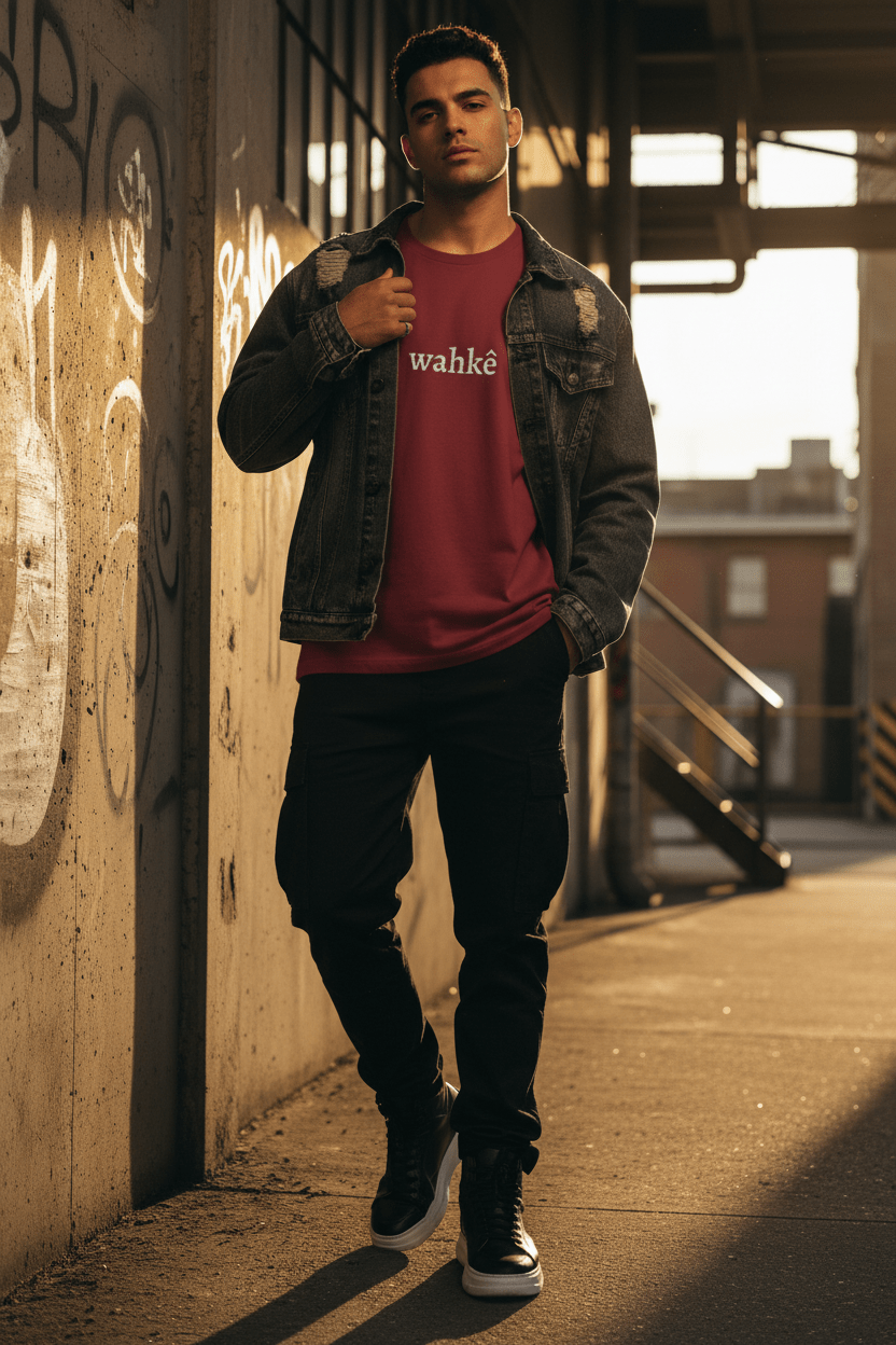 T-Shirt — "wahkê" Script Tee - Art by Seepengoose: The Plug Clothing Company
