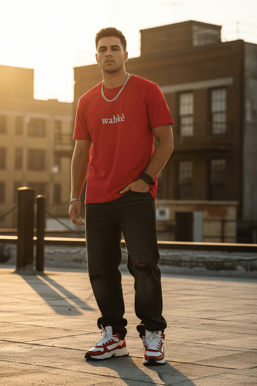 T-Shirt — "wahkê" Script Tee - Art by Seepengoose: The Plug Clothing Company