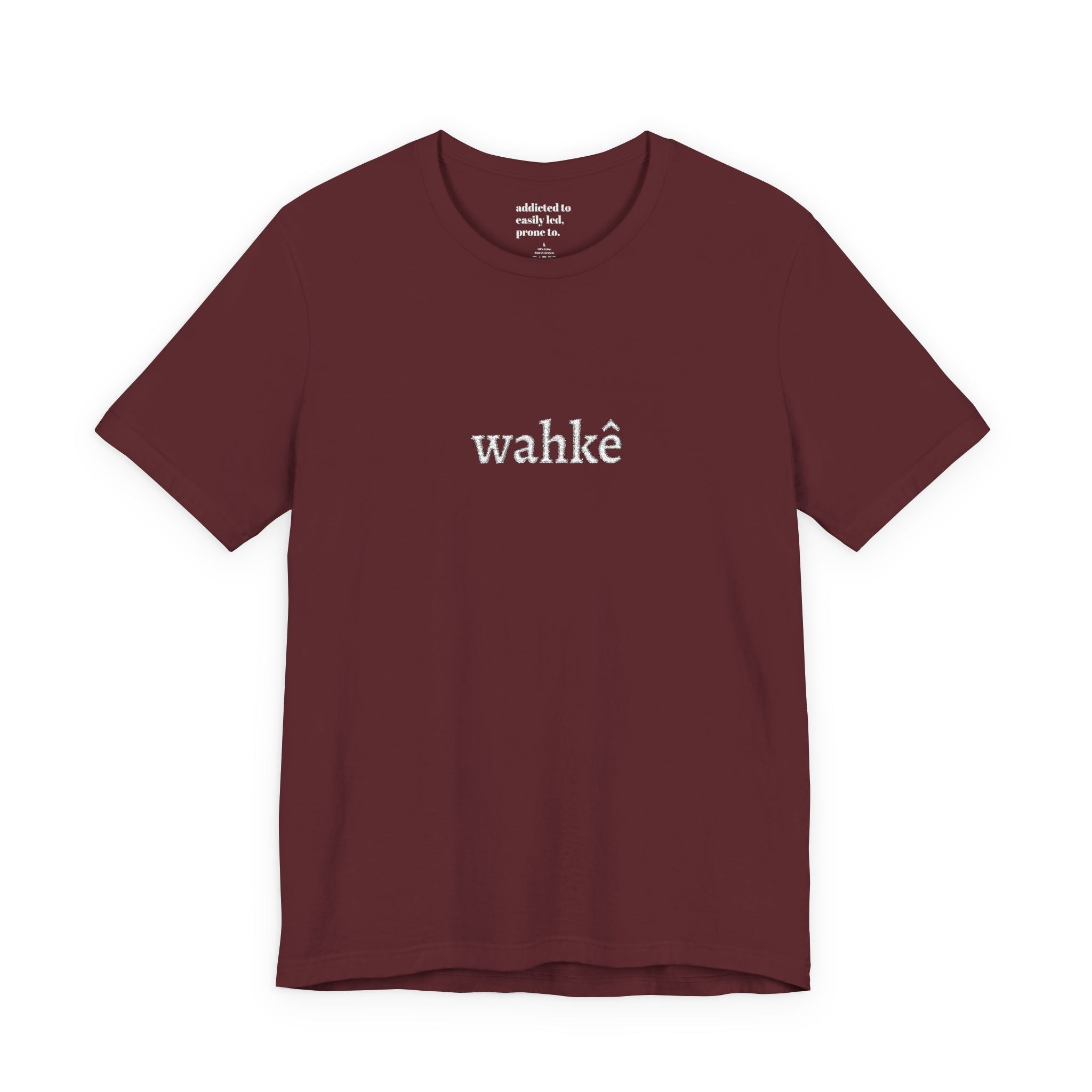 T-Shirt — "wahkê" Script Tee - Art by Seepengoose: The Plug Clothing Company