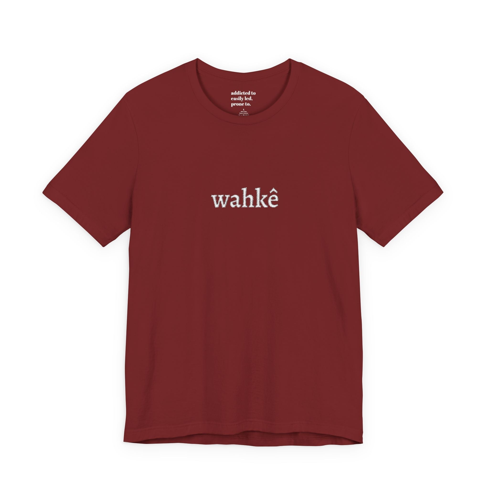 T-Shirt — "wahkê" Script Tee - Art by Seepengoose: The Plug Clothing Company