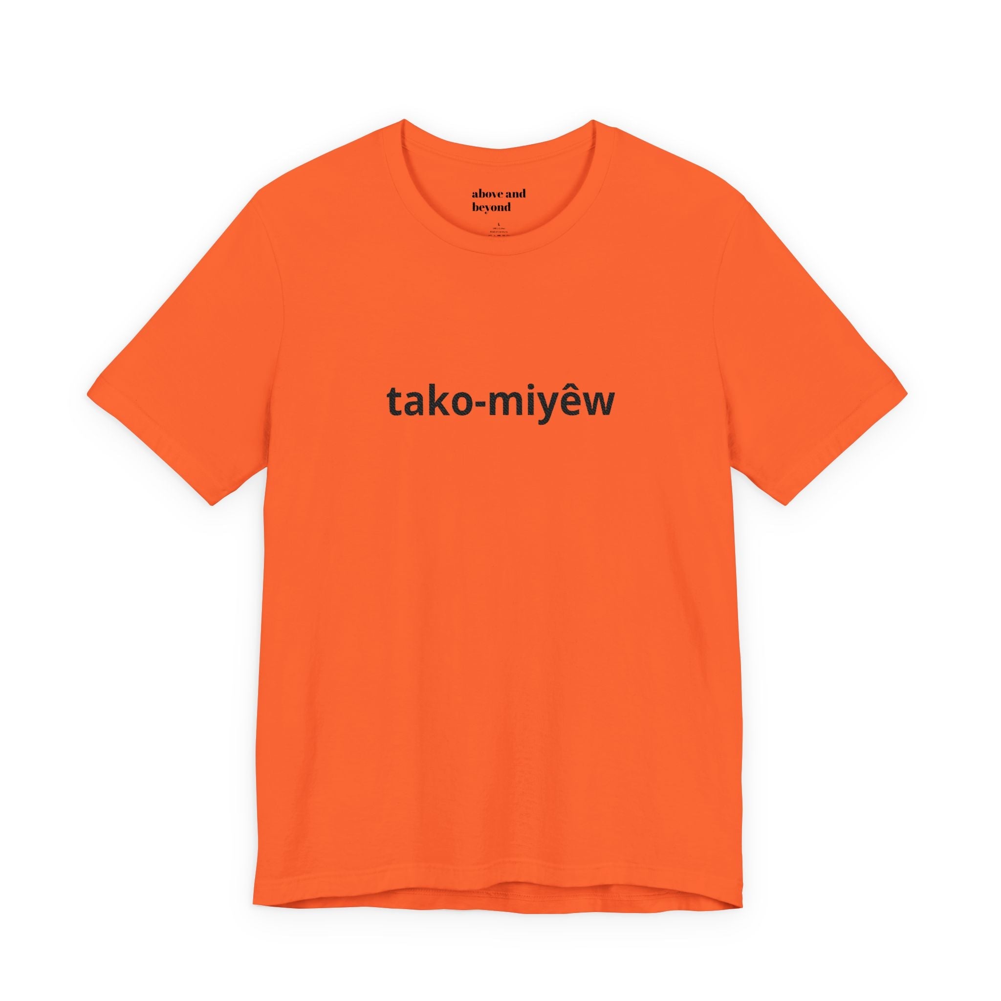 Tako-Miyêw Tee — Minimal Indigenous Language Graphic T-Shirt - Art by Seepengoose: The Plug Clothing Company