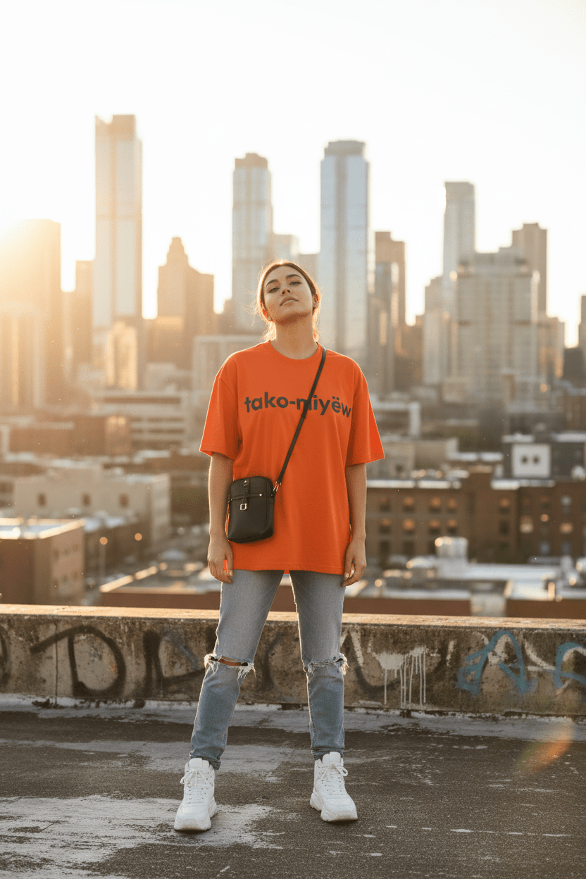 Tako-Miyêw Tee — Minimal Indigenous Language Graphic T-Shirt - Art by Seepengoose: The Plug Clothing Company